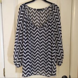 a.n.a. polyester sheer blouse